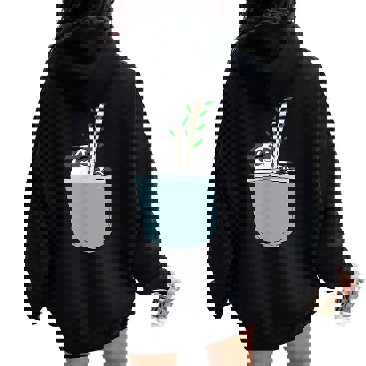 Panda Carino Nel Taschino Del Seno I Orso Panda I Panda Felpa con cappuccio oversize da donna con stampa posteriore