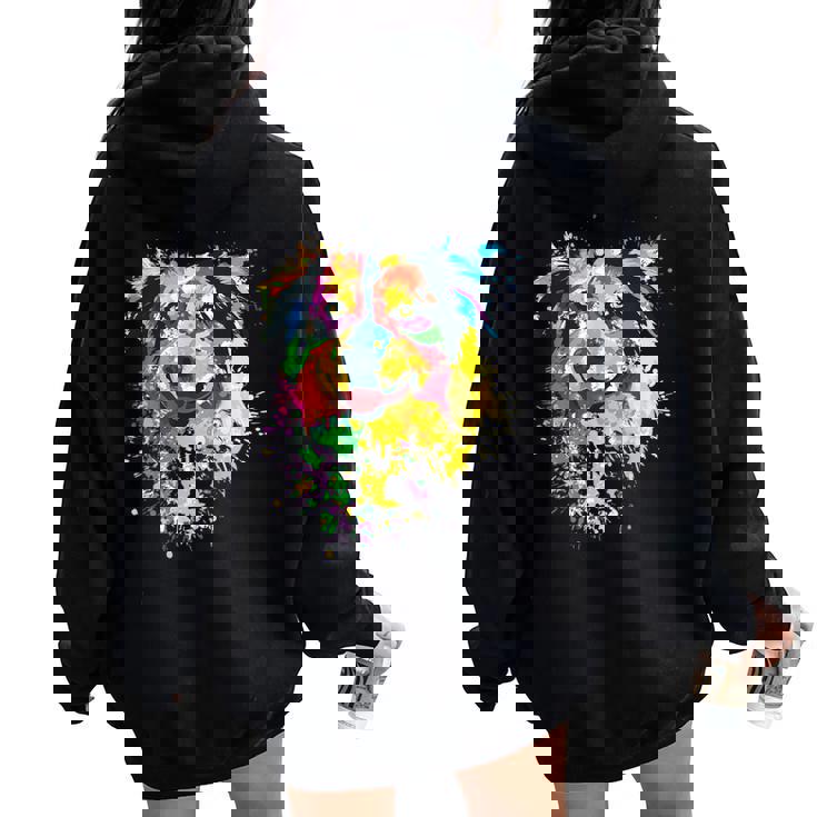 Pastore Australiano Donne Regalo Pastore Australiano Felpa con cappuccio oversize da donna con stampa posteriore