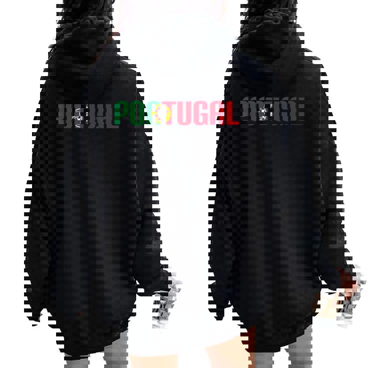 Portugal Bandera Hombres Es Niños Portugal Women Oversized Hoodie Back Print