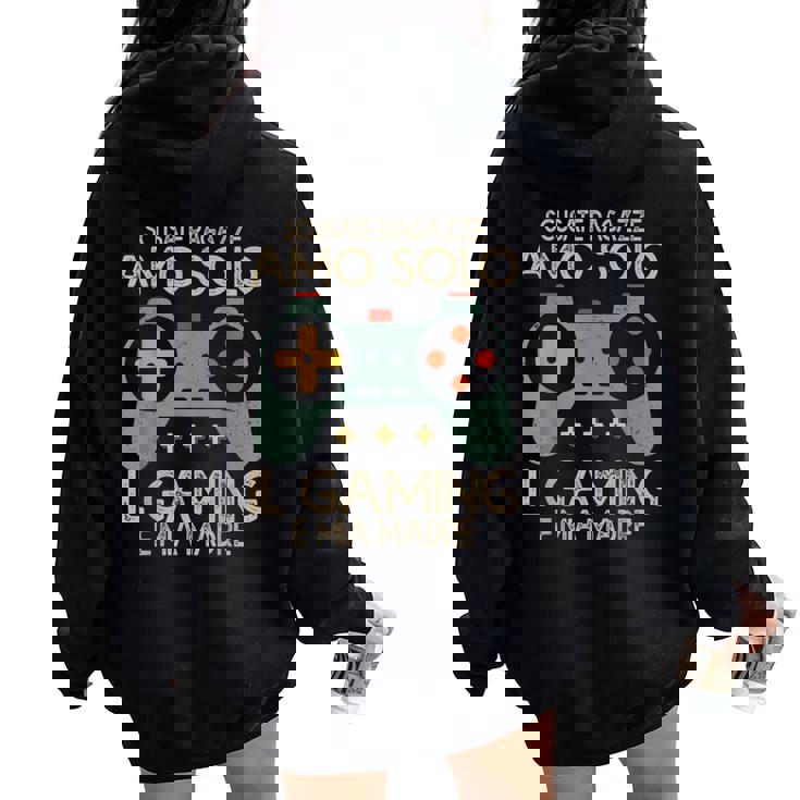 Regalo Uomo Scusate Ragazze Amo Solo Il Gaming E Mia Madre Felpa con cappuccio oversize da donna con stampa posteriore