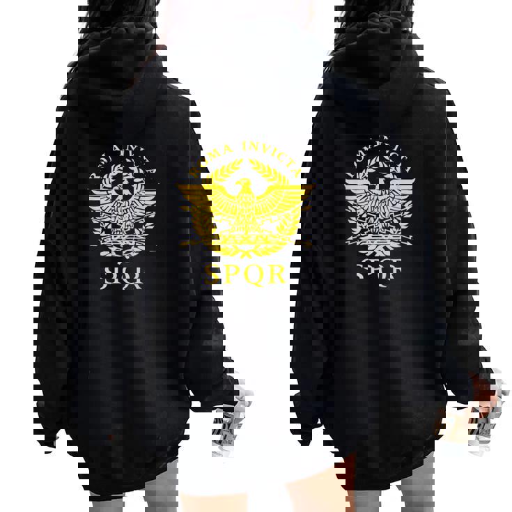 Roma Invicta Spqr Águila Romana Women Oversized Hoodie Back Print