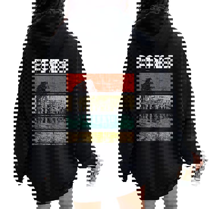 Roma Italia Coliseo Souvenir Italiano Regalo Sin Mangas Women Oversized Hoodie Back Print