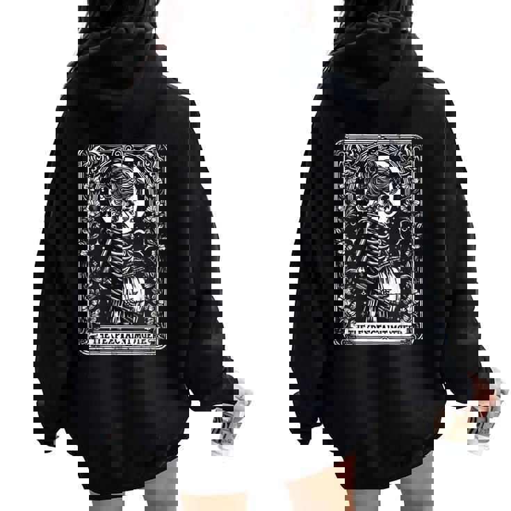 Skeleton Expectant Mother Tarot Card Pregnancy Announcement Women Oversized Hoodie Back Print Skeleton Expectant Mother Tarot Card Pregnancy Announcement Women Oversized Hoodie Back Print