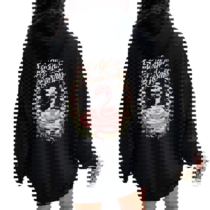 Snakes Cute Just A Girl Who Loves Snakes Women Oversized Hoodie Back Print