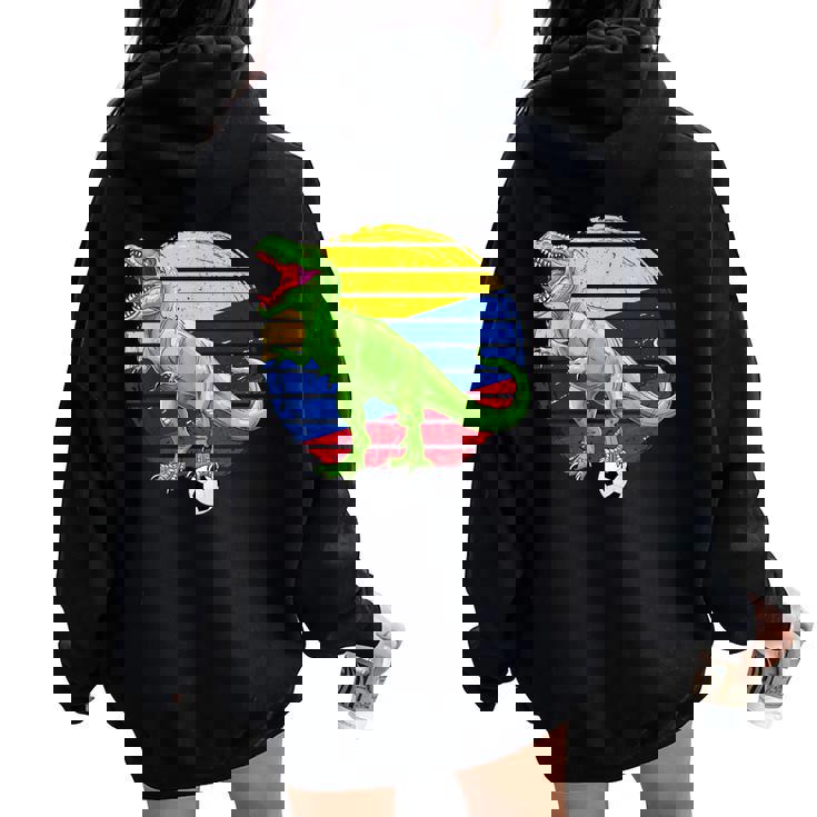 Soccer Dinosaur Trex Colombia Flag Boys Girls Toddler Women Oversized Hoodie Back Print