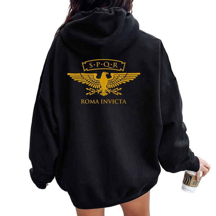 Spqr Águila Romana Roma Invicta Women Oversized Hoodie Back Print
