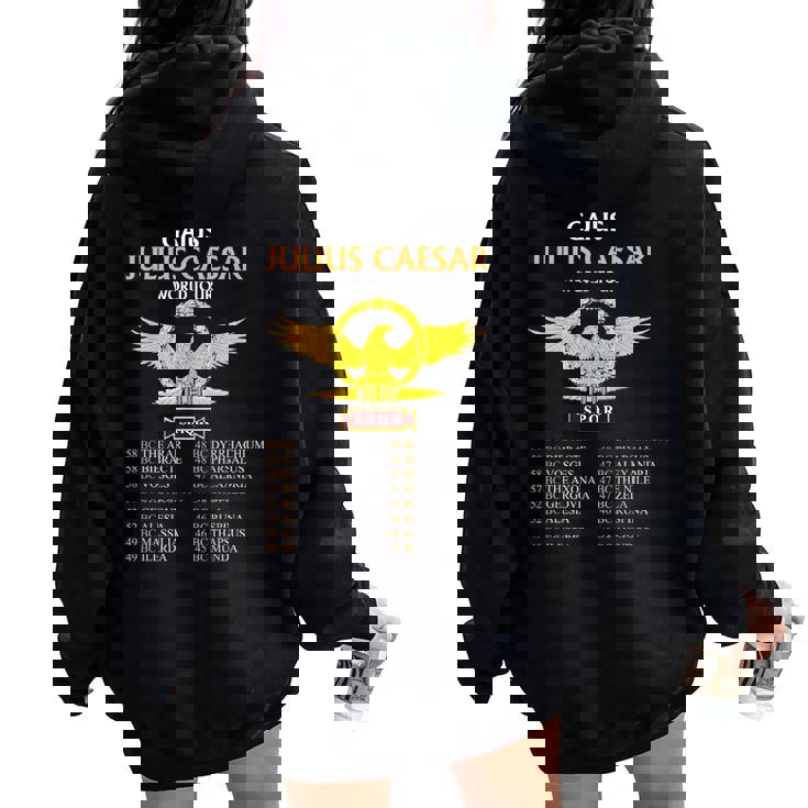 Spqr Antigua Roma Julio César Historia De Roma Women Oversized Hoodie Back Print
