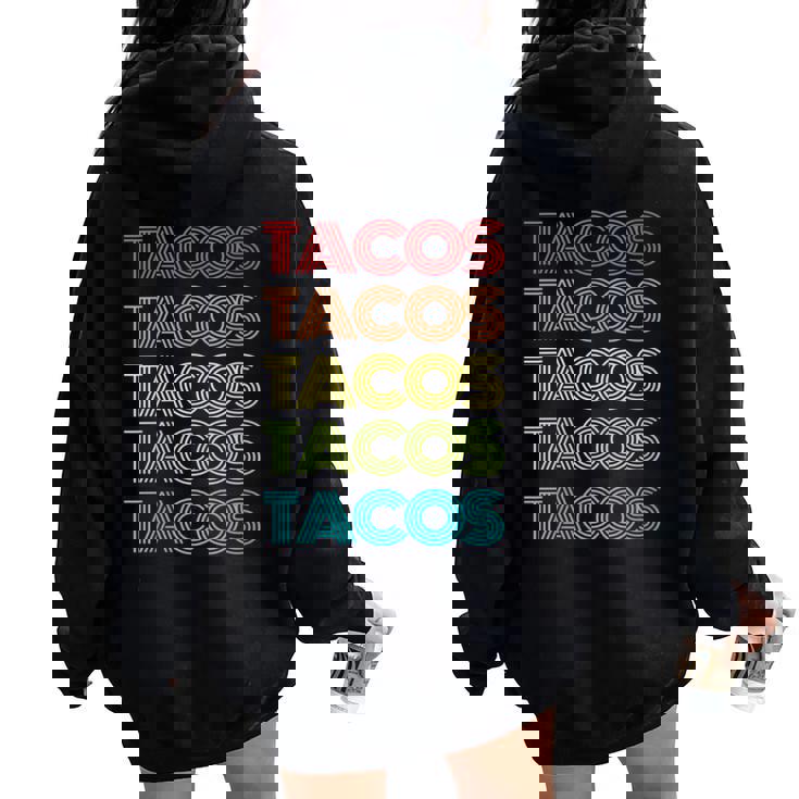 Taco Rétro Tacosintage Mardi Mexicain Hommes S Sweat à capuche oversize pour femme avec imprimé dans le dos