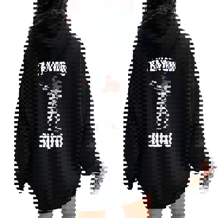 Taekwondo Squad Dabbing Girl Divertente Dab Per Bambini Felpa con cappuccio oversize da donna con stampa posteriore