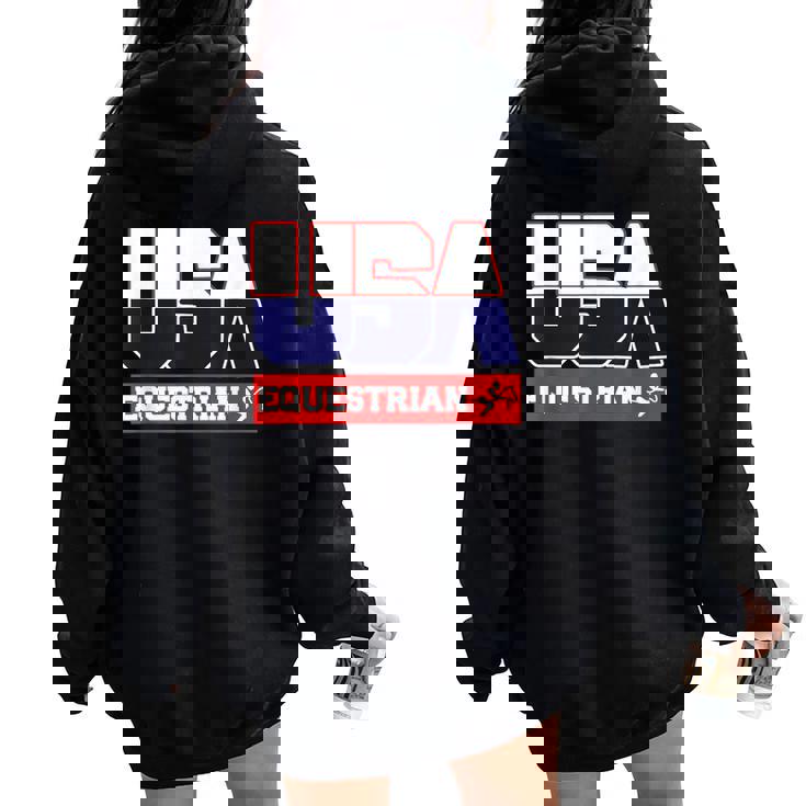 Usa Team Equestrian & American Sports Women Oversized Hoodie Back Print