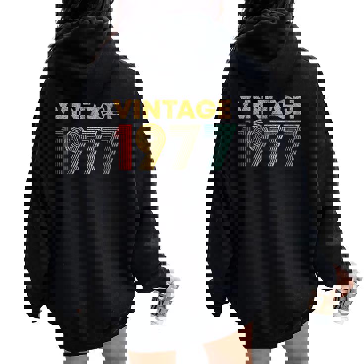 Vintage 1977 47 Cumpleaños Regalo 47 Años Hombre Women Oversized Hoodie Back Print