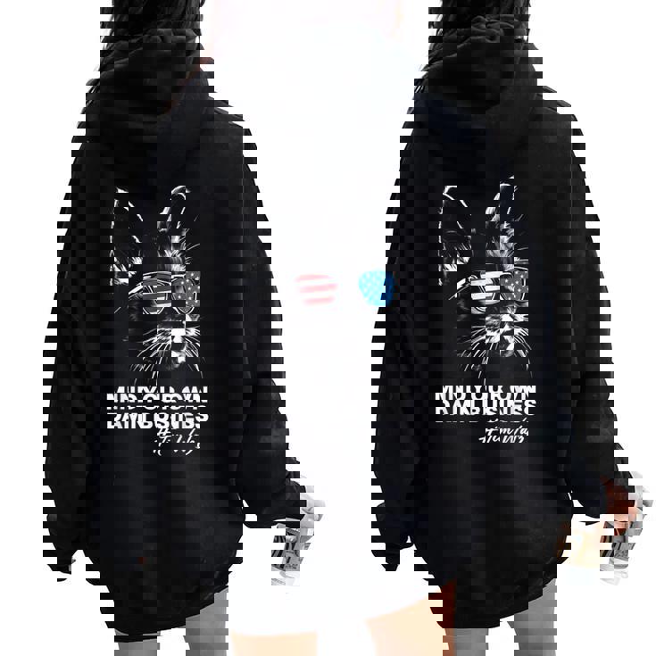 Walz Mind Your Own Damn Business Harris Waltz Cat Lady Women Oversized Hoodie Back Print