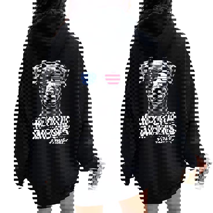 Walz Mind Your Own Damn Business Harris Waltz Dog Lady Women Oversized Hoodie Back Print