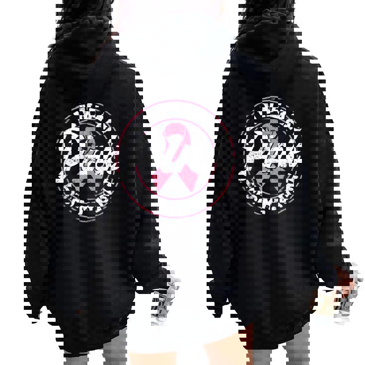 I Wear Pink For My Aunt Breast Cancer Awareness Women Oversized Hoodie Back Print