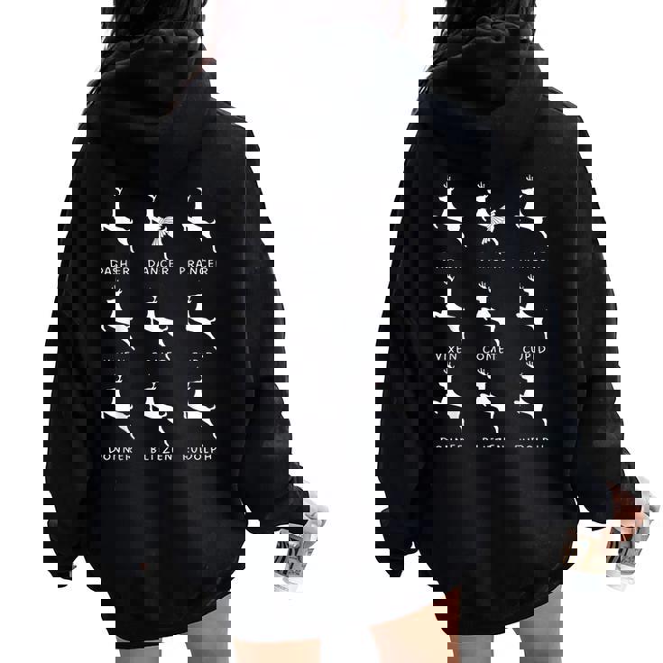 Christmas Dancer Ballet Ballerina Dance Teacher Reindeer Women Oversized Hoodie Back Print