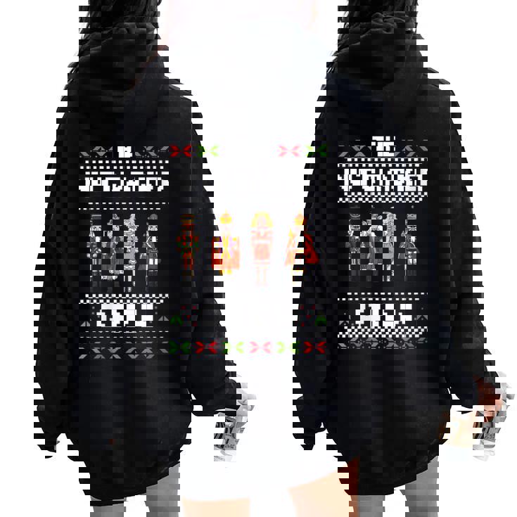 The Nutcracker Crew Nutcracker Ugly Christmas Sweater Ballet Women Oversized Hoodie Back Print