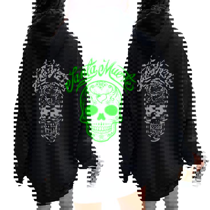Santa Muerte Messico Skeleton Gothic Donna Donne Uomo Uomini Felpa con cappuccio oversize da donna con stampa posteriore