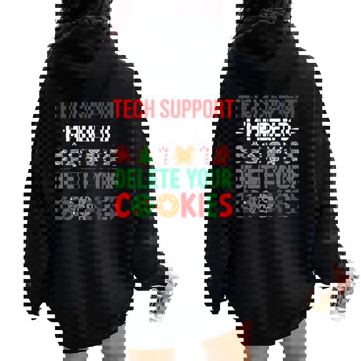 Tech Support Christmas Cookies Christmas Women Oversized Hoodie Back Print