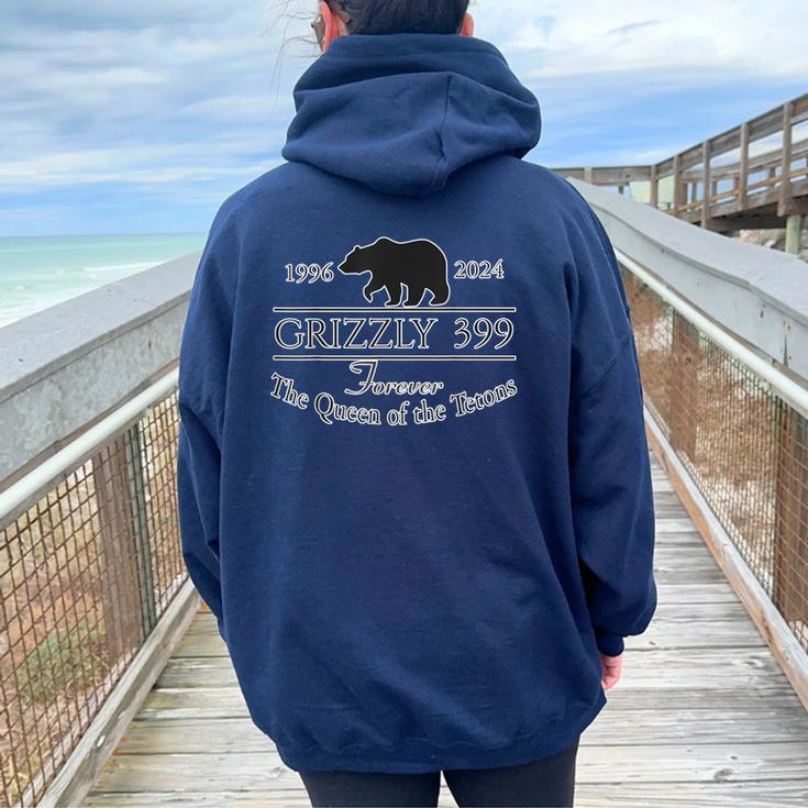 In Memory Of Bear 399 Forever Queen Of The Tetons Women Oversized Hoodie Back Print Thegiftio UK