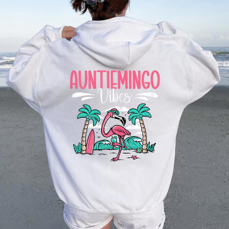 Auntiemingo Summer Vibes Auntie Flamingo Aunt Women Oversized Hoodie Back Print