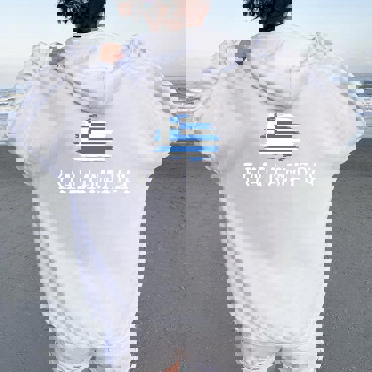 Kalamata City Grèceacancesille Hellénique S Hommes Jeu De Mots Manche Longue Sweat à capuche oversize pour femme avec imprimé dans le dos