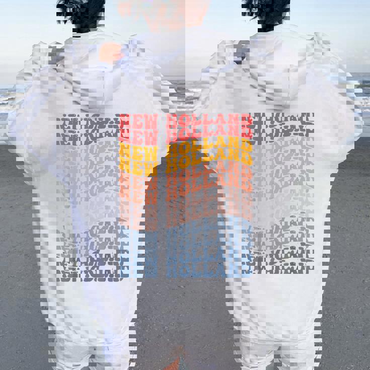 New Holland City Groovy Retro Sweat à capuche oversize pour femme