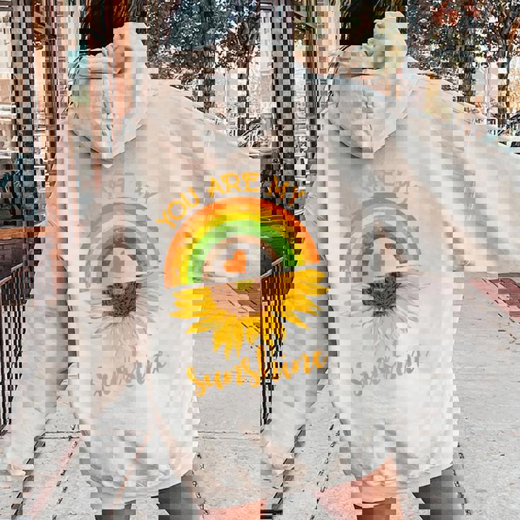 Oversized Hoodie Sunflower Hoodie White You Are My Sunshine Fun