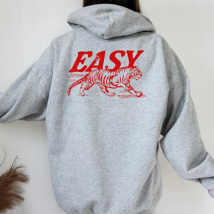 Easy Tiger Distressed Graphic Women Women Oversized Hoodie Back Print Seseable UK