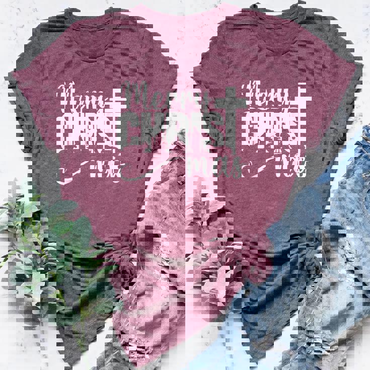 Merry Christ Mas Christian Christmas Jesus Christmas Family Bella Canvas T-shirt