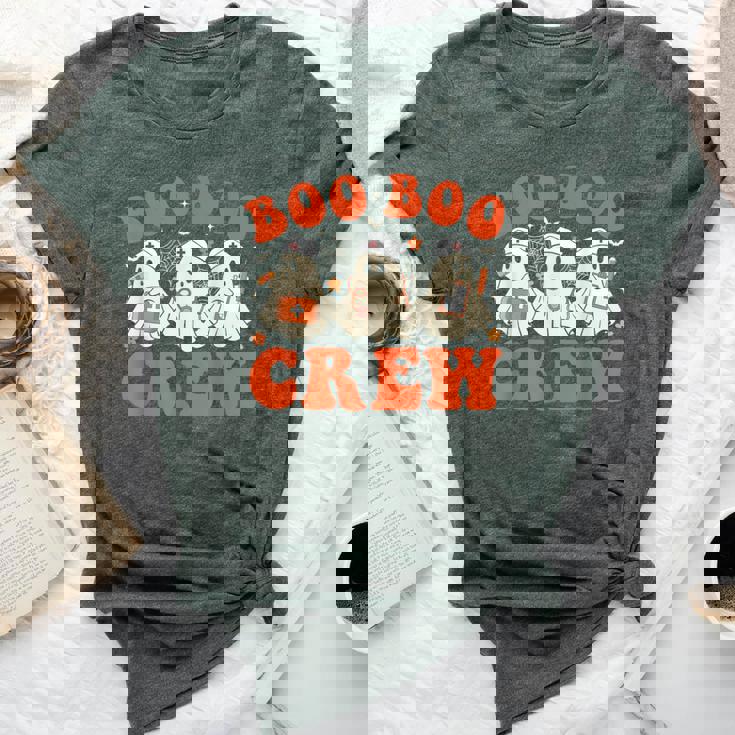 Boo Boo Crew Nurse Ghost Scrub Top Nursing Halloween Costume Bella Canvas T-shirt