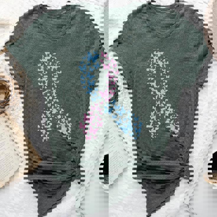 Butterfly Ribbon Pregnancy And Infant Loss Awareness Month Bella Canvas T-shirt