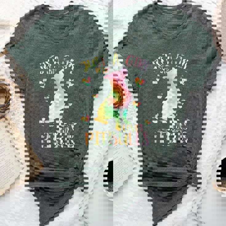 Just A Girl Who Loves Pitbulls Tie Dye Pitbull N Girls Bella Canvas T-shirt