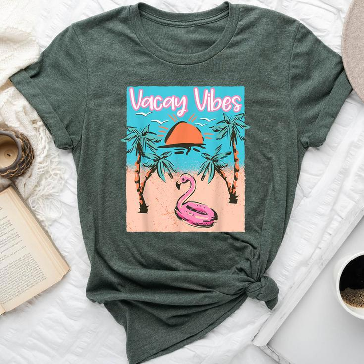 Vacay Vibes Beach Flamingo Summer Vacation Bella Canvas T-shirt