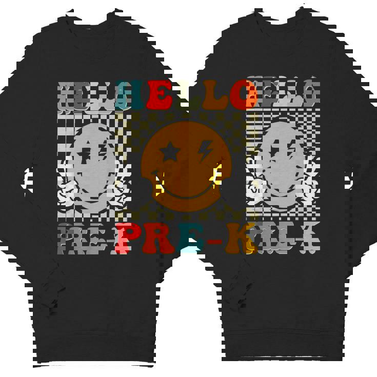 Groovy Hello Pre-K Retro Team Preschool Back To School Boys Youth Sweatshirt