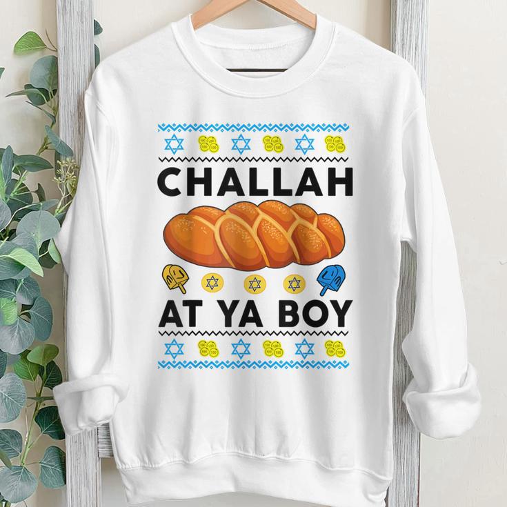 Hanukkah Challah At Ya Boy Ugly Sweater Jewish Kid Men Youth Sweatshirt Monsterry