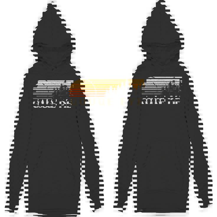 Gouge Eye NV Vintage Evergreen Sunset Eighties Retro Unisex Hoodie