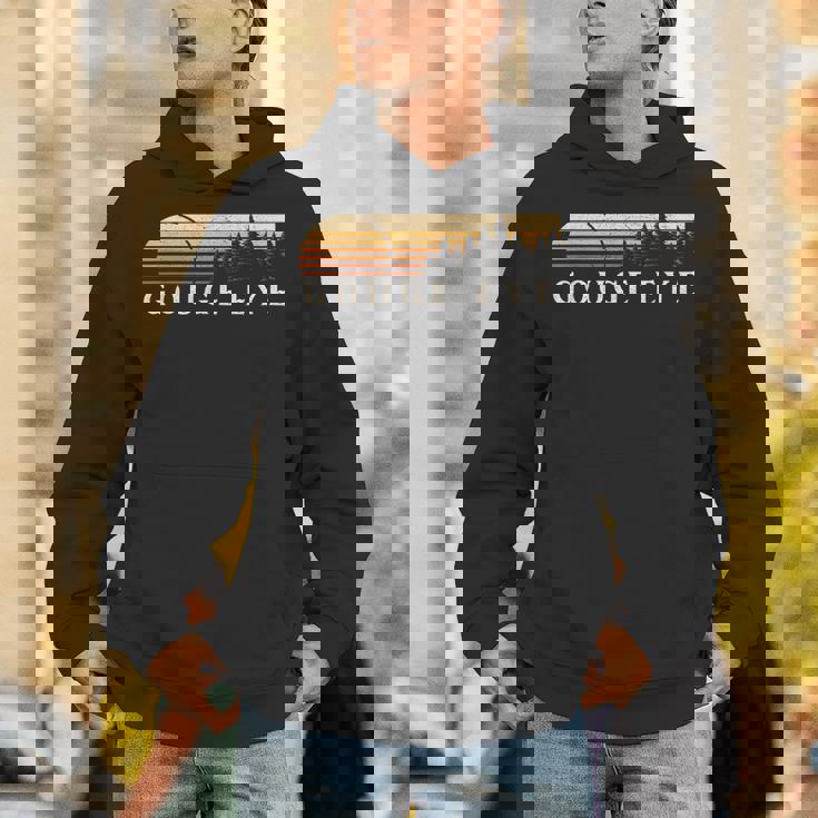 Gouge Eye NV Vintage Evergreen Sunset Eighties Retro Unisex Hoodie