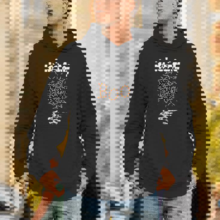 He's My Boo Spider Skull Matching Halloween Pajama Couples Unisex Hoodie