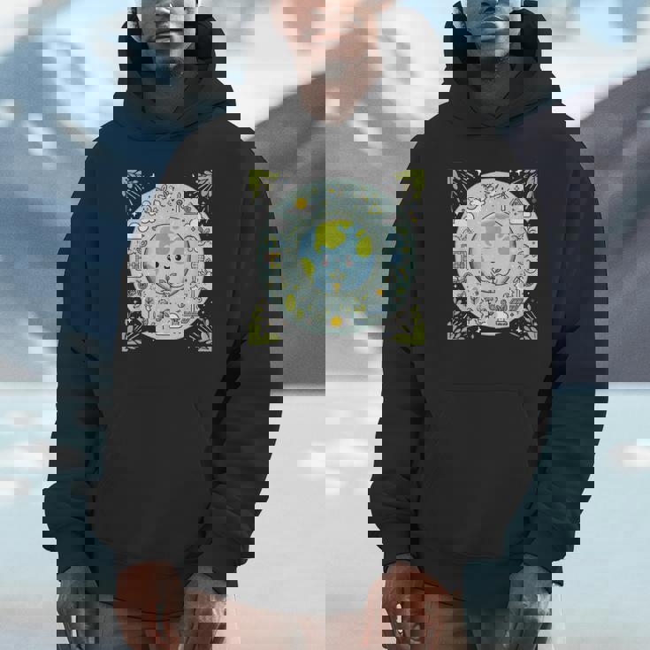 Cute Earth Holding Sapling Eco-Friendly Art Unisex Hoodie