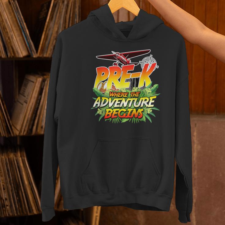 Pre-K Where The Adventure Begins Safari Theme Teacher Unisex Hoodie