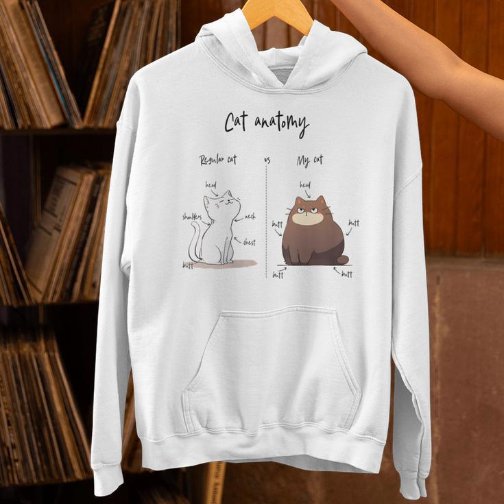 Cat Anatomy Fat Chubby Chonk Cat Kitten Owner Unisex Hoodie - Monsterry