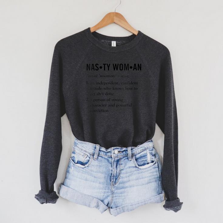 Nasty Woman Dictionary Definition Cute Feminist Sponge Fleece Raglan Crewneck Sweatshirt Monsterry