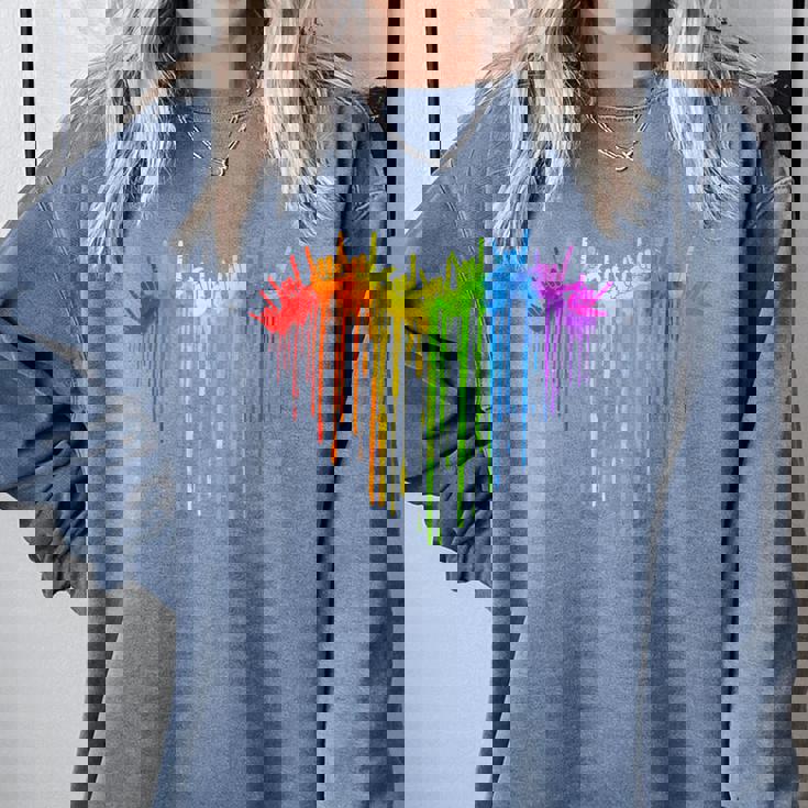 I Love You Hand Sign Rainbow Heart Asl Gay Pride Lgbt Comfort Colors Sweatshirt