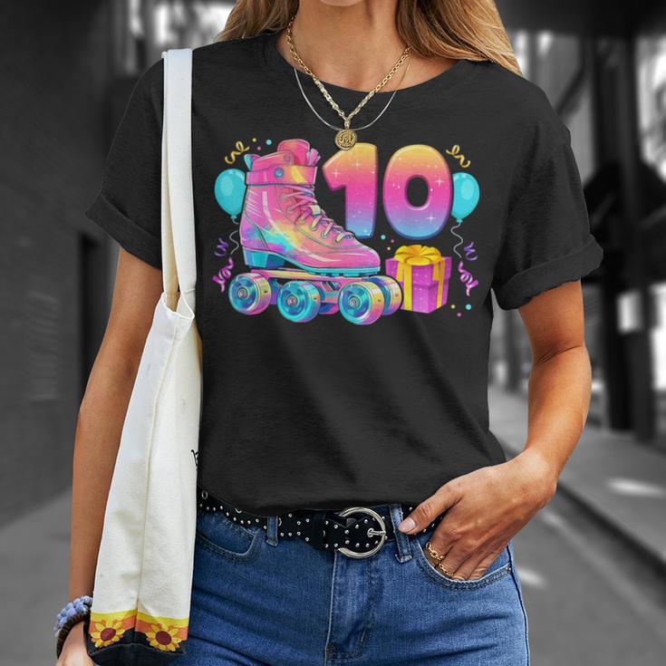 10º Cumpleaños Niña 10 Años Patines Número 10 Camiseta unisex Regalos para ella