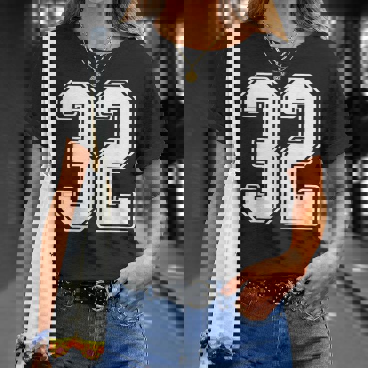32 De Estilo Jersey Con Diseño De Contorno Blanco Número 32 Camiseta unisex Regalos para ella