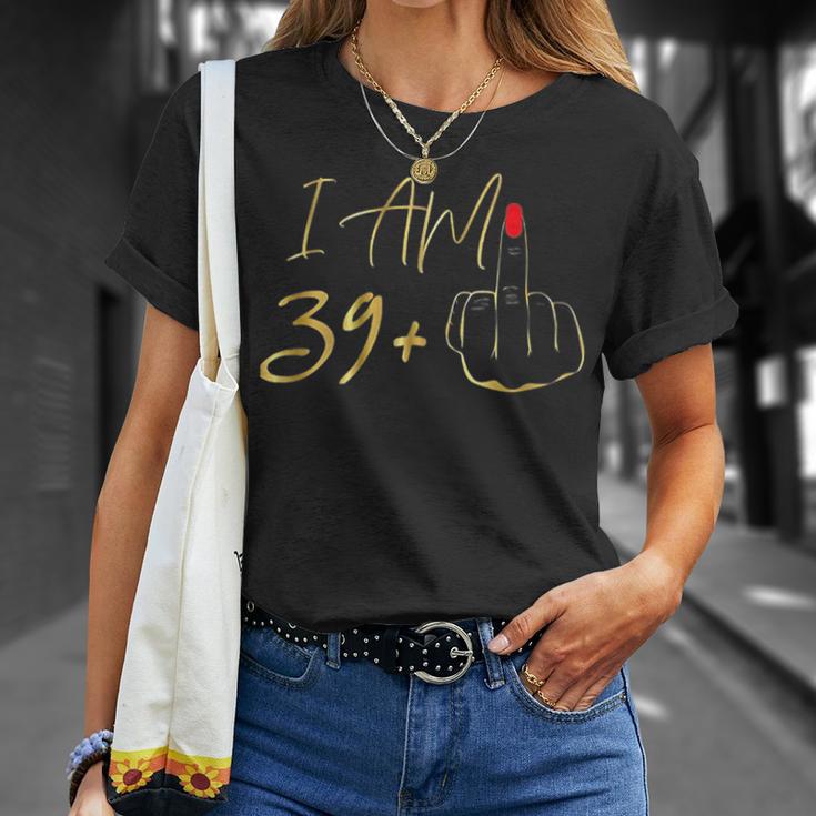 40Th Birthday For I Am 39 Plus 1 Middle Finger T-Shirt Geschenke für Sie