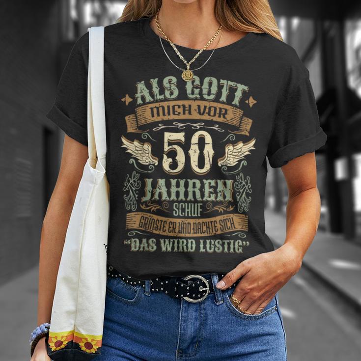 50Th Birthday Als Gott Michor 50 Jahren Schuf Grinste Her T-Shirt Geschenke für Sie