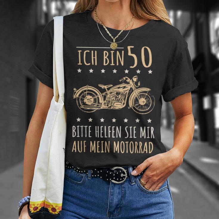 50Th Birthday Biker Bitte Helfen Sie Mir Auf Mein Motorrad T-Shirt Geschenke für Sie