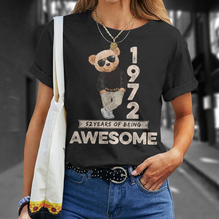 52 Geburtstag Herren Damen 1972 Original Awesome Teddybär T-Shirt Geschenke für Sie