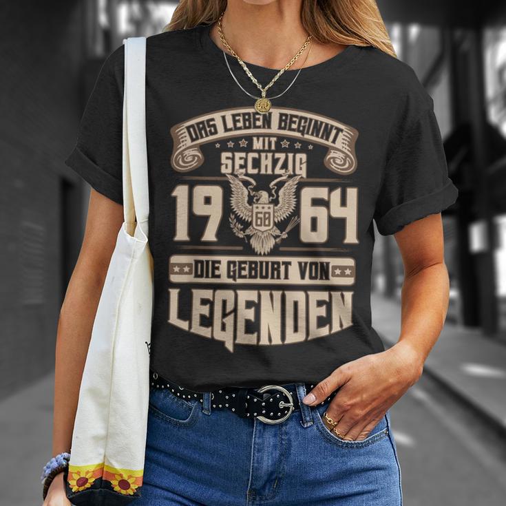 60Th Birthday Life Beginnt Mit 60 Jahrgang 1964 Anniversary T-Shirt Geschenke für Sie